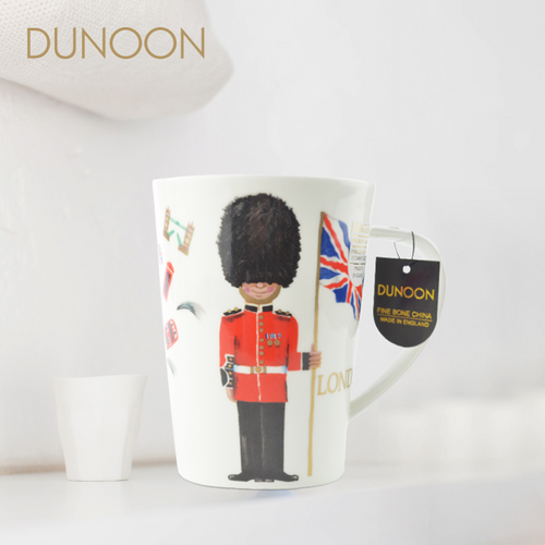 英国原产DUNOON丹侬Argyll型骨瓷茶杯水杯马克杯伦敦卫兵 黑色礼盒