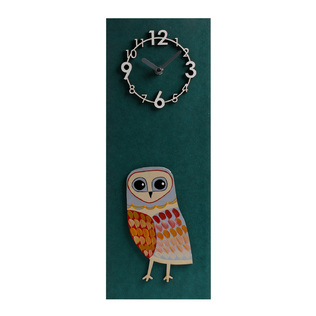 韩国原产dawon deco手绘3D灰色小猫头鹰挂钟创意卡通挂钟