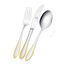 德国原产GGS餐具套装不锈钢刀叉勺镀金边缘Isabel系列 银色镀金