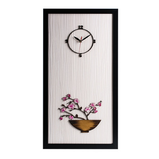 韩国原产dawon deco手绘3D梅花盘相框挂钟 个性简约挂钟