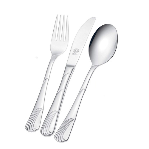 德国原产GGS不锈钢餐具套装不锈钢刀叉勺贝壳图案Petra系列 银色