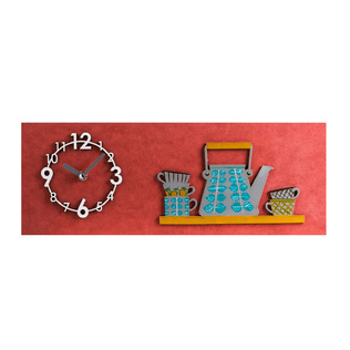 韩国原产dawon deco手绘3D下午茶茶具挂钟家居装饰挂钟