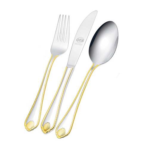 德国原产GGS餐具套装Vanessa 不锈钢刀叉勺 精致镀金 银色镀金