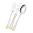德国原产GGS不锈钢餐具套装Bianca镀金刀叉勺立体折页 银色镀金