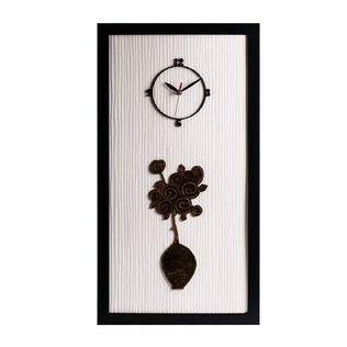 韩国原产dawon deco手绘3D捻花花瓶相框挂钟创意卡通挂钟