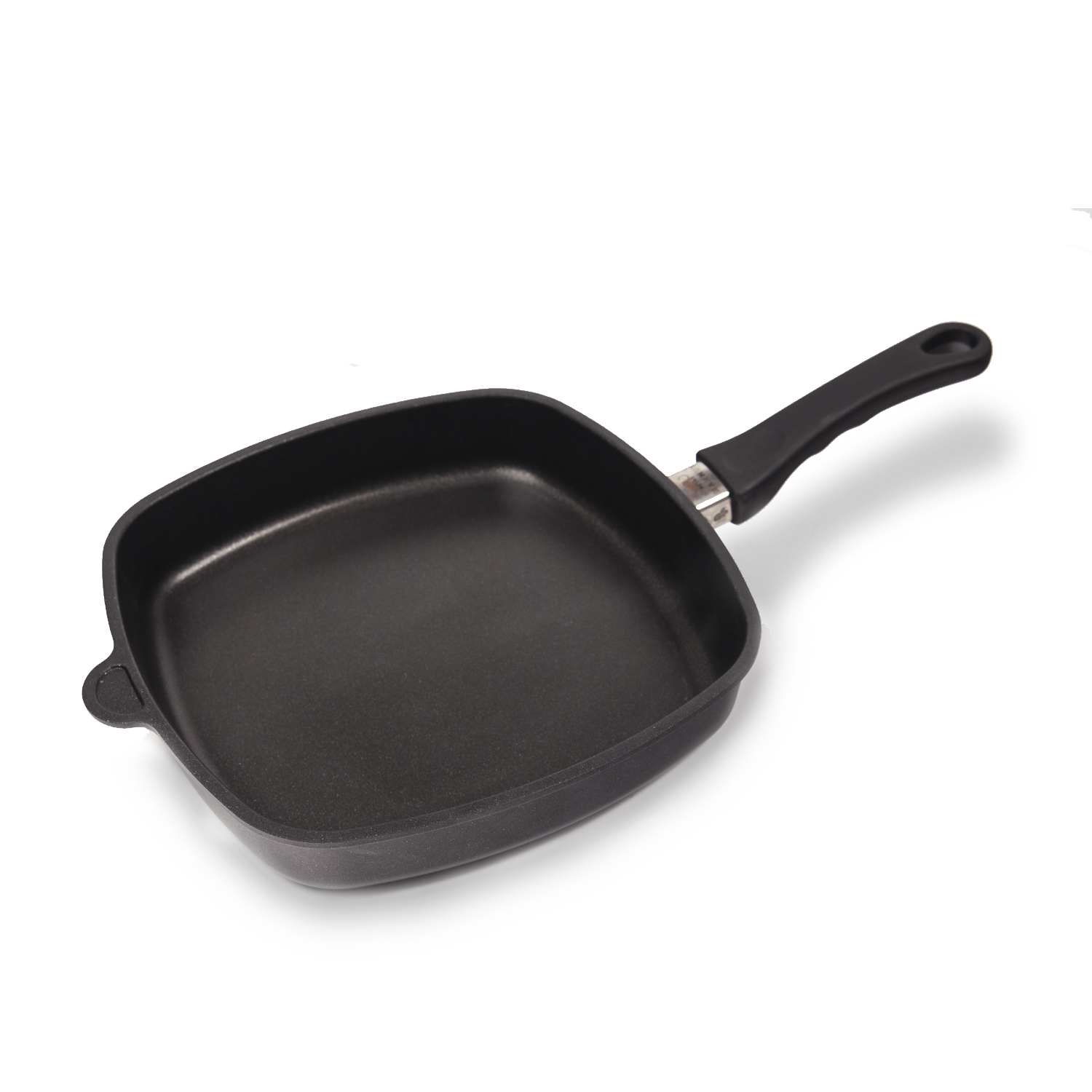 德国原产mammut重型铸铝laton涂层防粘方形平底炒锅26x26x7cm 黑色