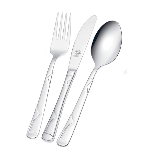德国原产GGS餐具套装不锈钢刀叉勺立体翻页图案Julia系列 银色