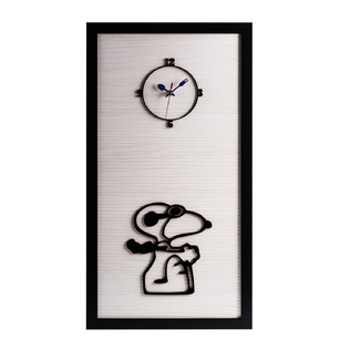 韩国原产dawon deco手绘3D飞行狗相框挂钟 个性简约挂钟