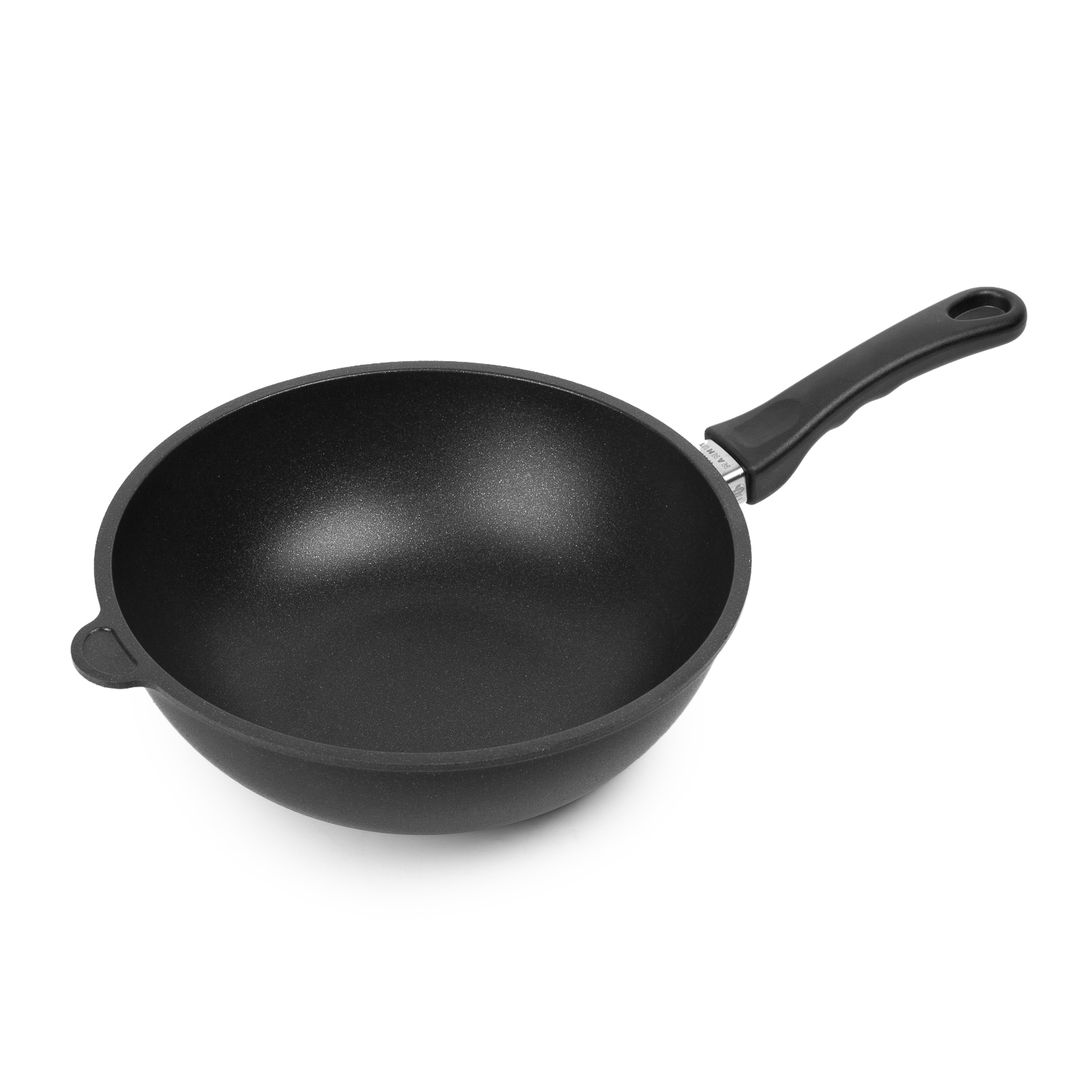 德国原产mammut重型铸铝laton涂层中式炒锅不粘锅28cm 黑色