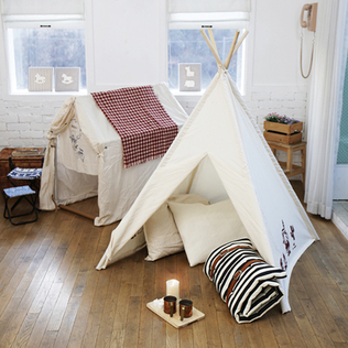 韩国原产nooee儿童帐篷室内帐篷游戏屋印第安村庄 不含垫