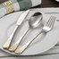 德国原产GGS餐具套装Petra 不锈钢镀金刀叉勺 贝壳图案 银色镀金