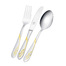 德国原产GGS餐具Jeanette 不锈钢镀金刀叉勺 树叶图案 银色镀金