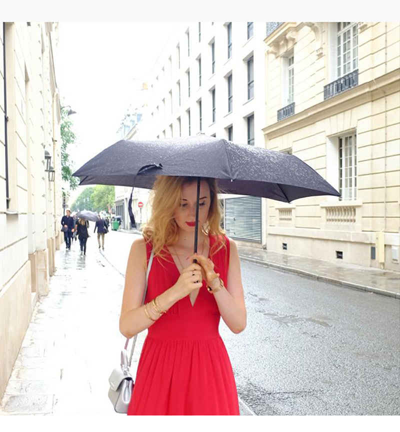 法国原产Guy de Jean太阳伞自动开合折叠晴雨伞防晒SPF50+ 黑色