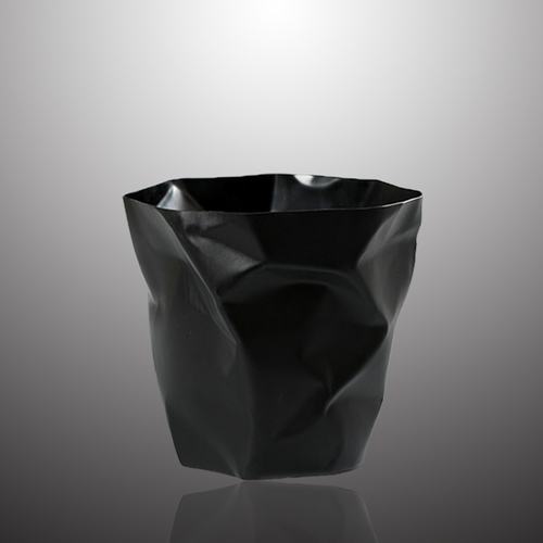 丹麦essey Bin Bin 创意褶皱废纸篓垃圾桶垃圾篓 大号 黑色