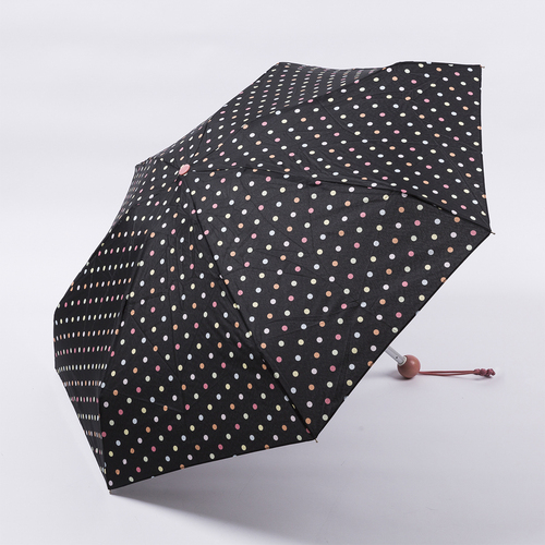 法国原产Guy de Jean防紫外线伞 女士折叠晴雨伞遮阳伞 斑点 黑色