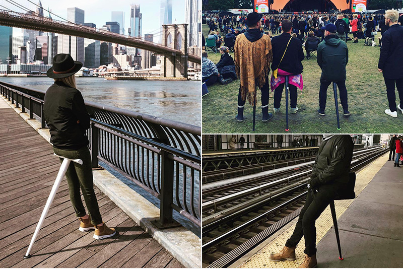 丹麦原产SITPACK便携式户外旅行排队可伸缩折叠椅 黑色 第2代