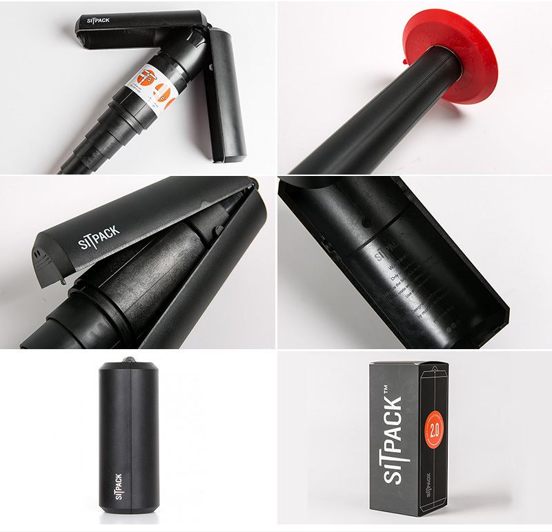 丹麦原产SITPACK便携式户外旅行排队可伸缩折叠椅 黑色 第2代