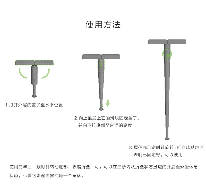 丹麦原产SITPACK便携式户外旅行排队可伸缩折叠椅 黑色 第2代