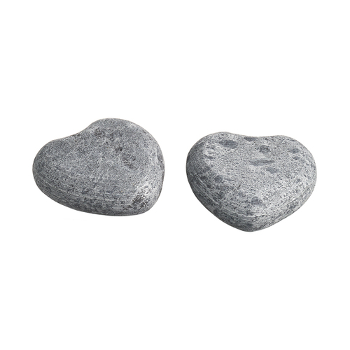 芬兰原产HUKKA滑石心形按摩石 2个装 灰色