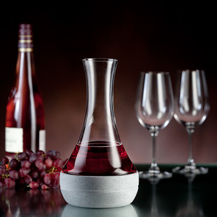 芬兰原产HUKKA滑石冰镇皿 滑石红酒冰镇皿含酒瓶