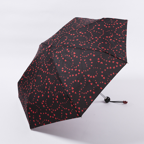 法国原产Guy de Jean遮阳伞女士折叠晴雨伞遮阳伞 爱心恋 黑色