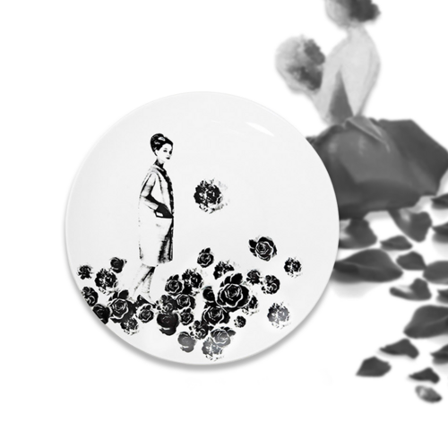 瑞典原产STUDIO LISA BENGTSSON长石陶瓷餐碟菜碟果盘碟 大姐 黑白