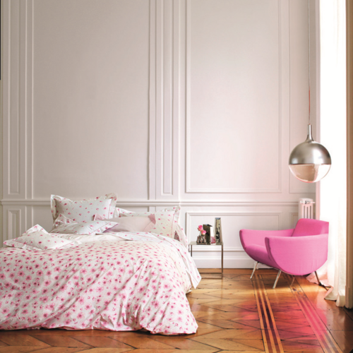 法国原产BLANC DES VOSGES全棉春意盎然一吐芬芳系列枕套 粉红