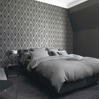 法国原产BLANC DES VOSGES贡缎提花灰色宫殿枕套 单只装