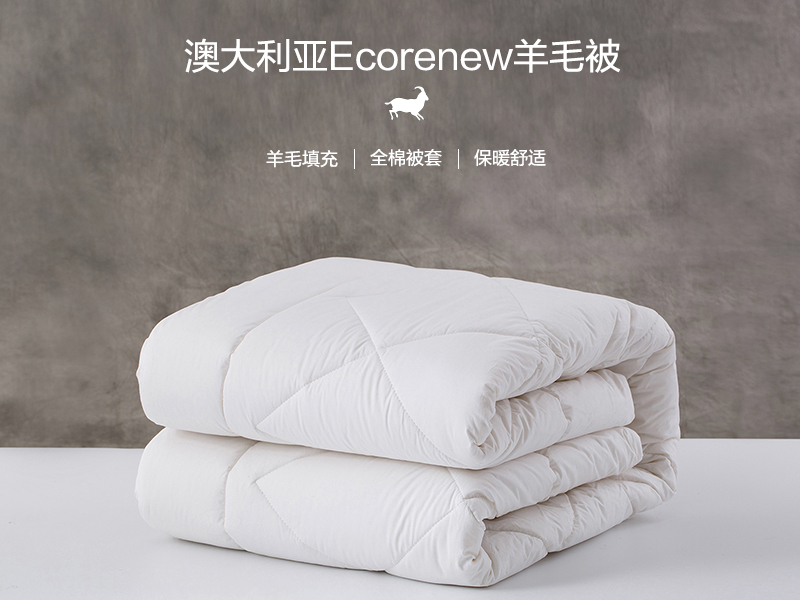 澳大利亚原产Ecorenew保暖羊毛被羊毛被子被芯 白色 245x210cm