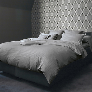 法国原产BLANC DES VOSGES贡缎提花灰色宫殿床单