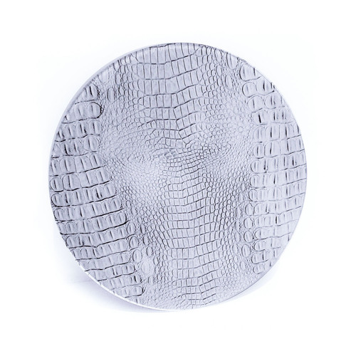 英国原产GiGi创意设计亚克力隔热餐垫锅垫桌垫 鳄鱼纹4只装 铂金灰 M