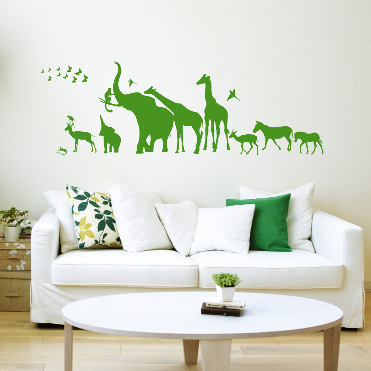 英国原产The Bright Blue Pig儿童房绿色野生动物墙贴