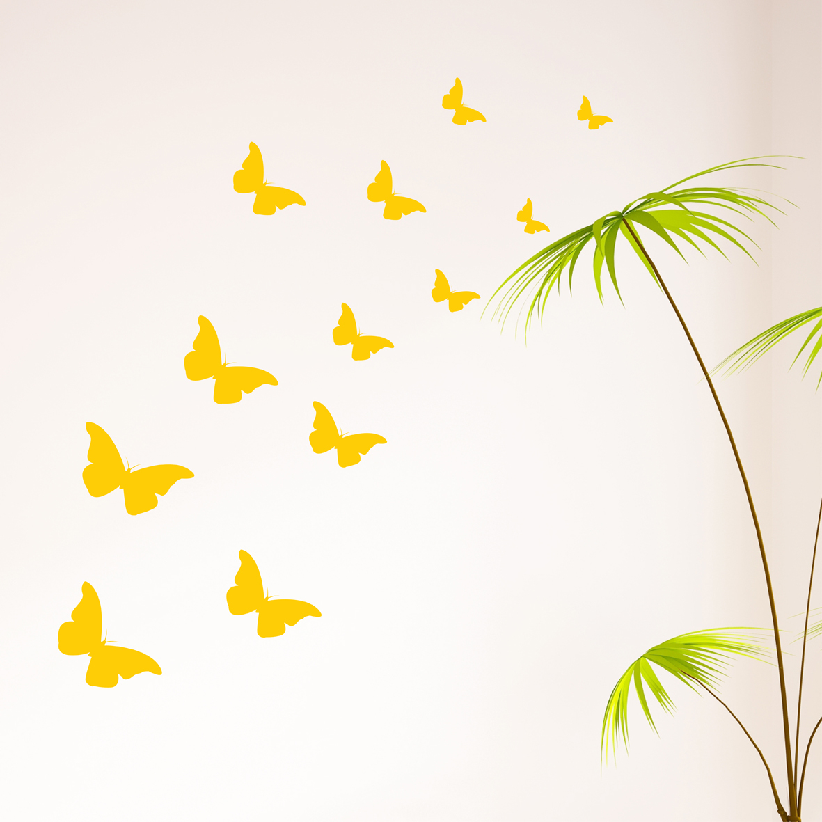 英国原产The Bright Blue Pig儿童房黄色蝴蝶创意墙贴