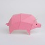 日本原产KAKU KAKU3D立体纸质拼图动物纸模儿童DIY玩具 猪