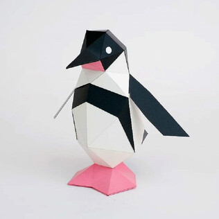 日本原产KAKU KAKU3D立体纸质拼图动物纸模儿童DIY玩具