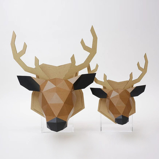 日本原产KAKU KAKU3D立体纸质拼图动物纸模儿童玩具