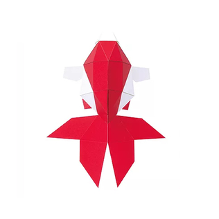 日本原产KAKU KAKU3D立体纸质拼图动物纸模儿童DIY玩具金鱼