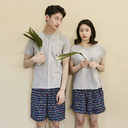 韩国原产JO'S LOUNGE纯棉家居服休闲服睡衣情侣彩色叶子