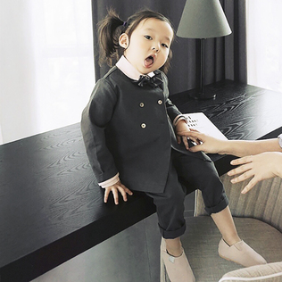 韩国原产Roanjane纯棉双层夹克童装外套上衣开衫