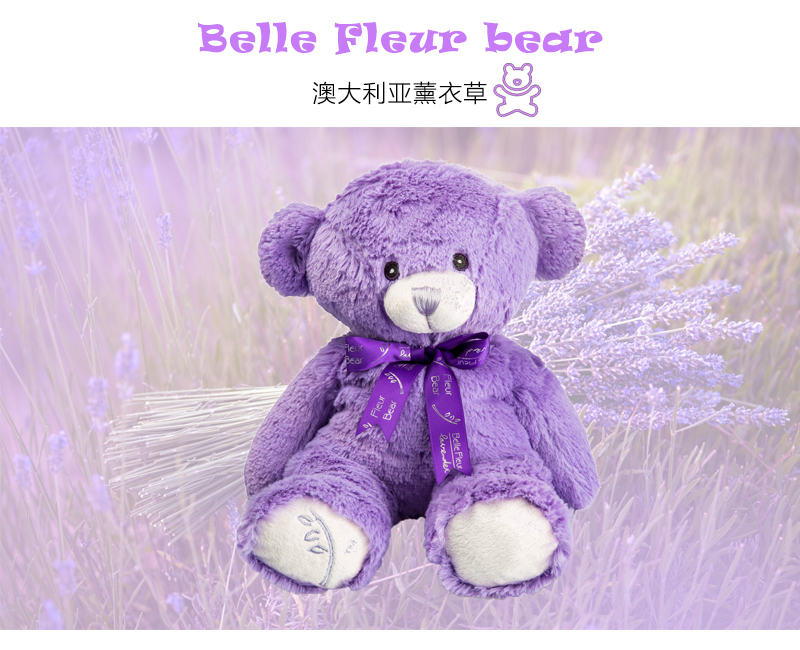 澳大利亚原产Belle Fleur Lavender可加热薰衣草小熊 紫色