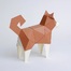 日本原产KAKU KAKU3D立体纸质拼图动物纸模儿童DIY玩具 柴犬