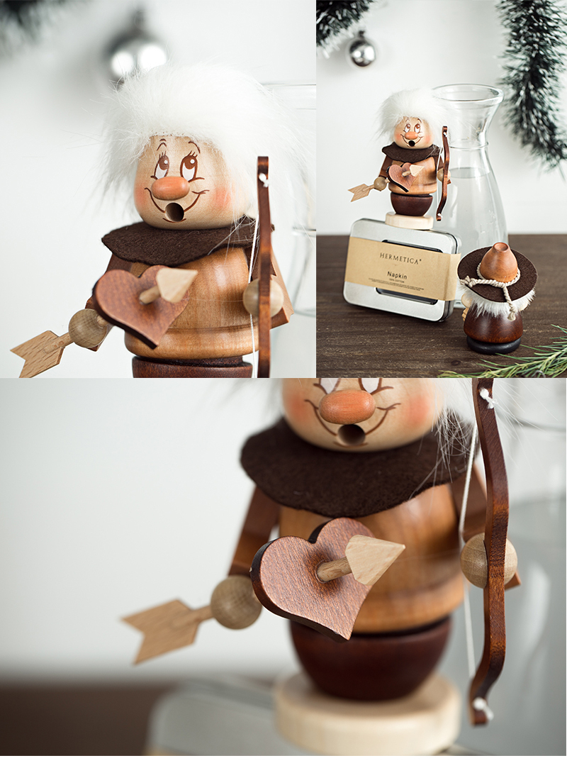德国原产ulbricht手工香薰木偶摆件小精灵埃莫棕色