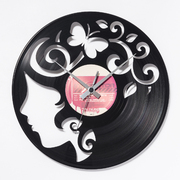 意大利原产DIS C'O'CLOCK头脑风暴黑胶唱片碟挂钟钟表