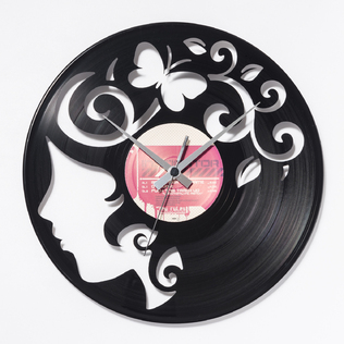 意大利原产DIS C'O'CLOCK头脑风暴黑胶唱片碟挂钟钟表