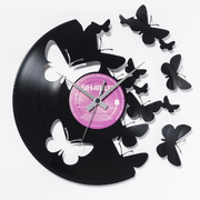 意大利原产DIS C'O'CLOCK蝴蝶之谜黑胶唱片碟挂钟钟表