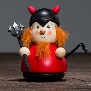 德国原产Christian Ulbricht木质手工摆件小恶魔不倒翁