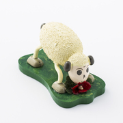 德国原产Kunstgewerbe Uhlig手工木偶艺品闻花香的绵羊