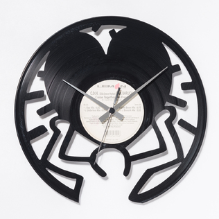 意大利原产DIS C'O'CLOCK基思先生黑胶唱片碟挂钟钟表
