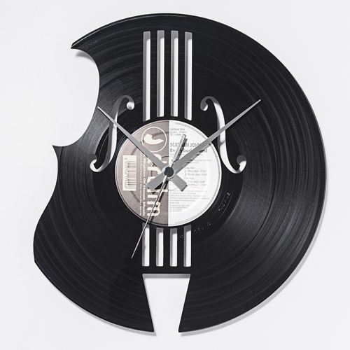 意大利原产DIS C'O'CLOCK天籁之音黑胶唱片碟挂钟钟表 黑色