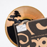 意大利原产DIS C'O'CLOCK夕阳之美黑胶唱片碟挂钟钟表 浅棕色